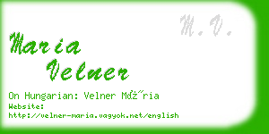 maria velner business card